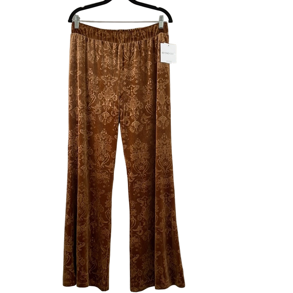 NWT Beyond Yoga Tan Velvet Pants SIZE L